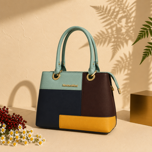 Elegant Color Block Women's Handbag